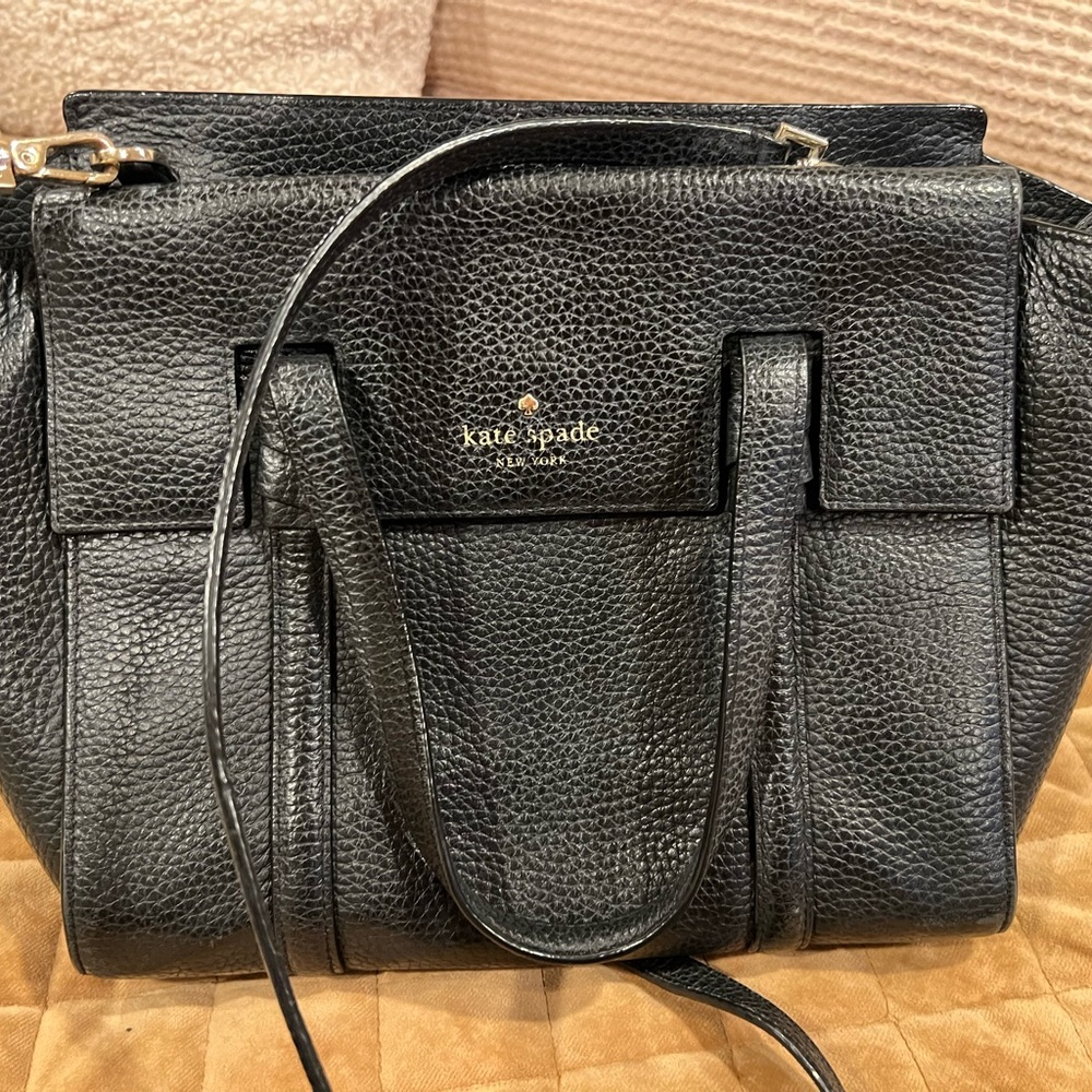 Kate Spade Black Leather Tote Bag